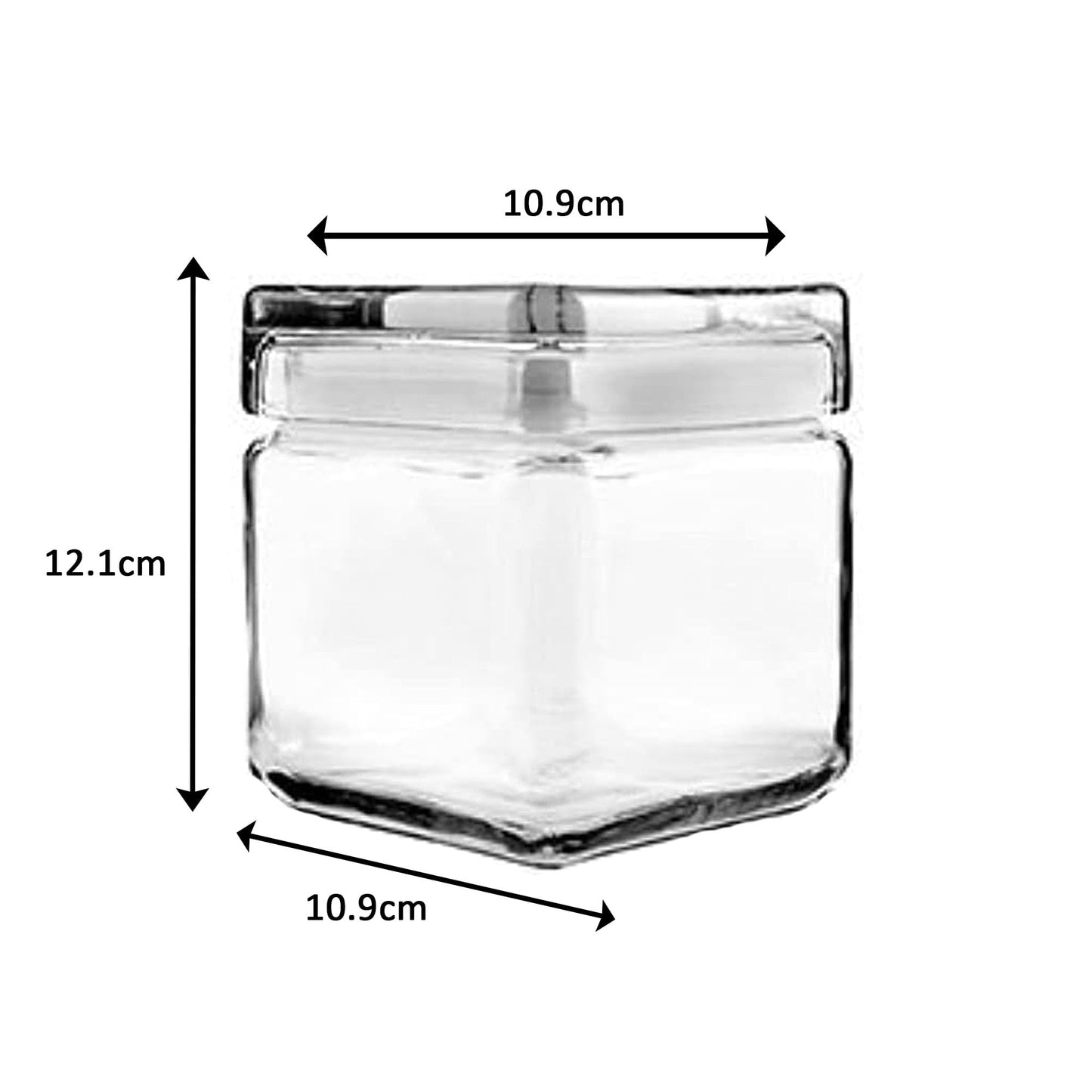 Chabrias Ltd Square Stackable Glass Storage Jars With Lids, Food Container, Food Storage, Kitchen Storage Containers, Coffee, Sugar, Tea Containers, Pantry Storage Containers - Premium Home from Chabrias Ltd - Just £13.99! Shop now at Chabrias Ltd