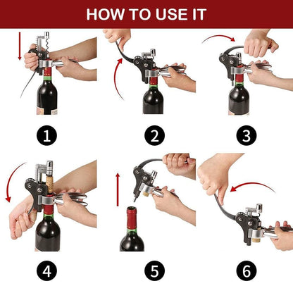 Wine Bottle Opener – Manual Hand Corkscrew with Rabbit Shaped Lever Pump & Non-Stick Screw, Easy Cork Removal, Durable Zinc Alloy Design – Perfect for Home, Bar & Hotel Use - Premium Kitchen from Chabrias Ltd - Just £17.99! Shop now at Chabrias Ltd