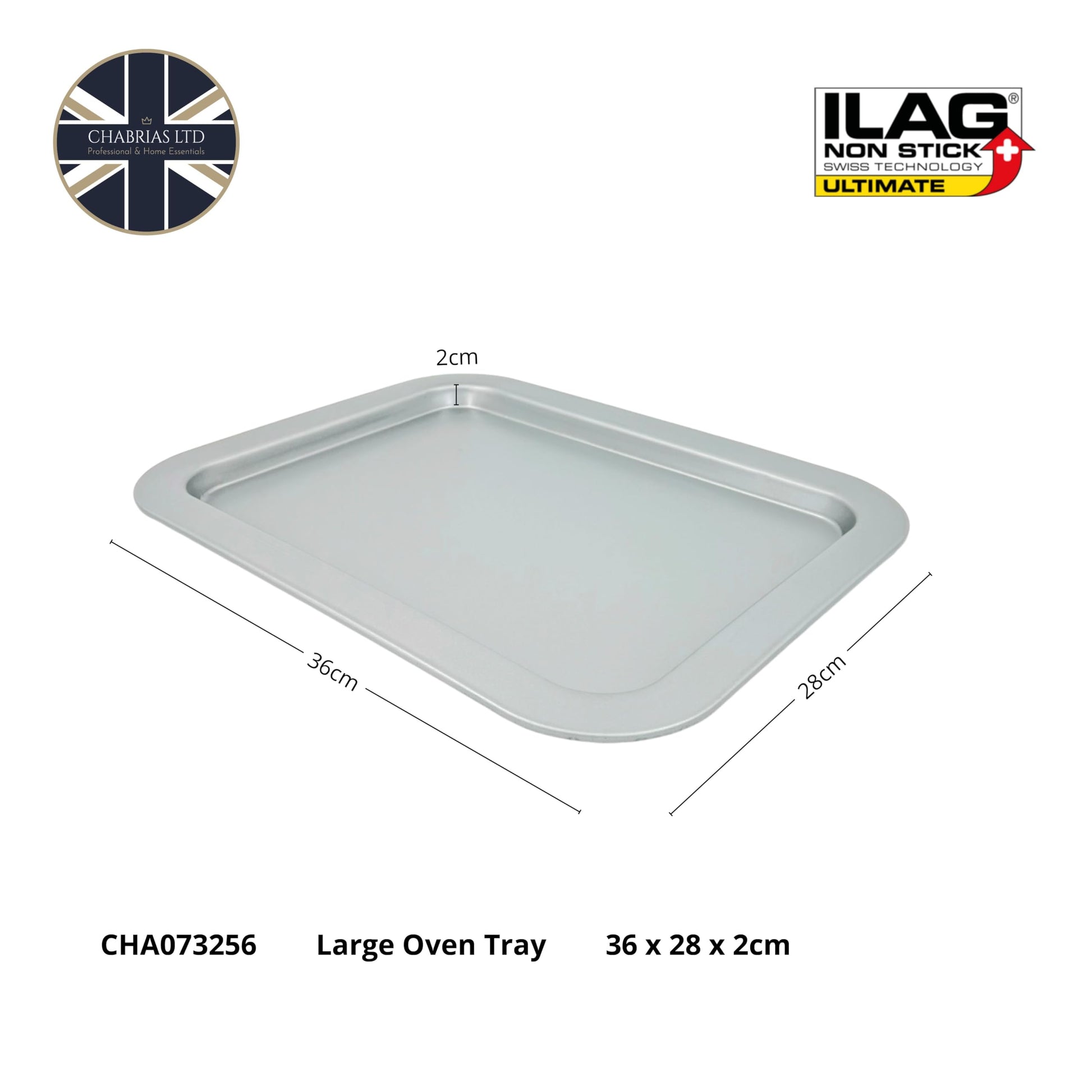 Chabrias Professional Silver Non Stick Bakeware with ILAG Ultimate Coating UK Made - Premium Kitchen from Chabrias Ltd - Just £9.49! Shop now at Chabrias Ltd