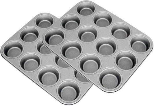 2 x Non-Stick 12 Hole Yorkshire Pudding / Cake Tray (36cm) - Premium Home from Samuel Groves - Just £14.24! Shop now at Chabrias Ltd