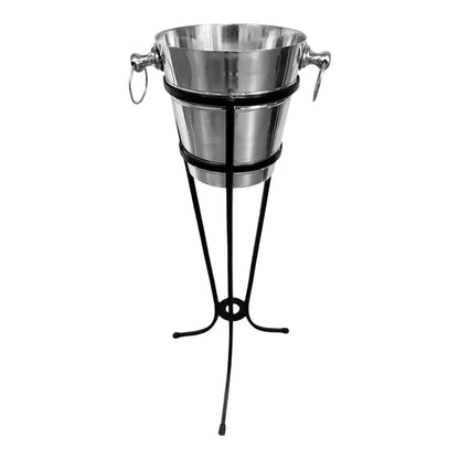 drinkstuff Aluminium Champagne Bucket 4 Litre with Wrought Iron Stand | Champagne Bottle Cooler - Premium Home from bar@drinkstuff - Just £47.49! Shop now at Chabrias Ltd