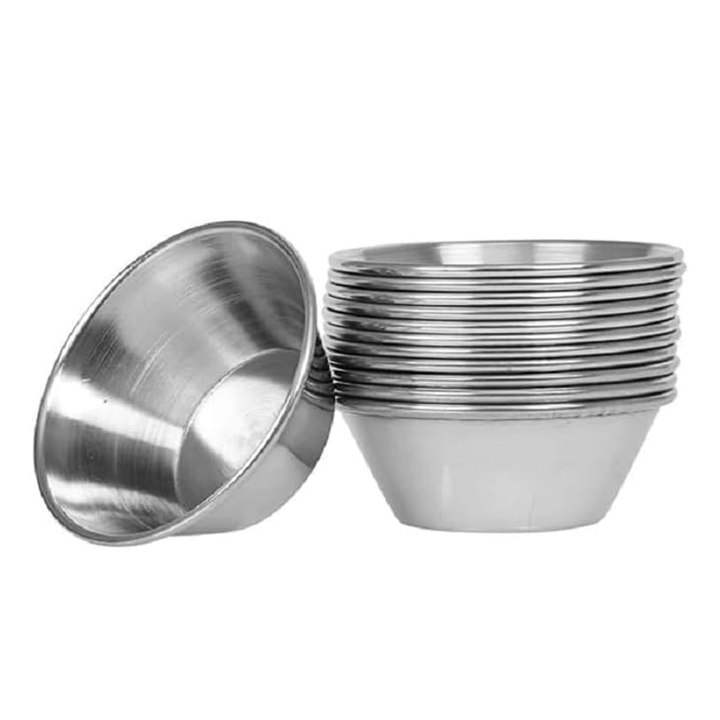 12 Pack Stainless Steel Condiment Sauce Ramekin Cups - Premium Kitchen from Chabrias Ltd - Just £8.54! Shop now at Chabrias Ltd