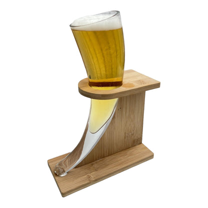 Chabrias Ltd Unique Viking Beer Horn Glass with Stand - 17oz/480ml, Novelty Drinking Vessel Gift - Premium Kitchen from Chabrias Ltd - Just £17.99! Shop now at Chabrias Ltd