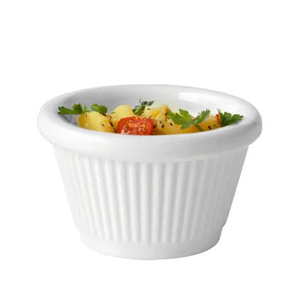 Chabrias Pack of 12 Fluted Traditional Melamine Ramekins Condiment Pots, Sauce Ramekins, Dip Bowls, Tough Plastic Sauce Pots, Made in England - Premium Kitchen from Chabrias Ltd - Just £8.49! Shop now at Chabrias Ltd