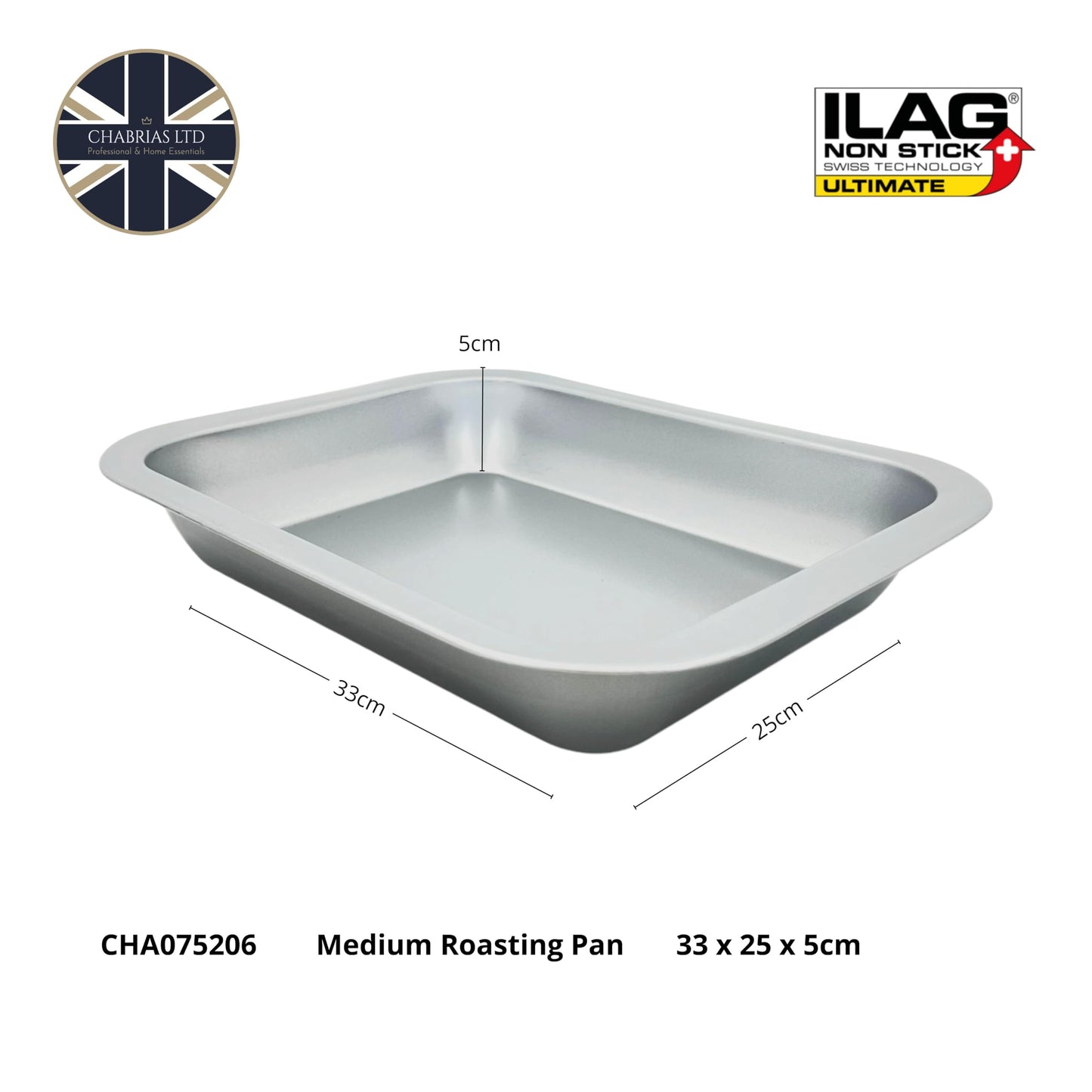 Chabrias Professional Silver Non Stick Bakeware with ILAG Ultimate Coating UK Made - Premium Kitchen from Chabrias Ltd - Just £9.99! Shop now at Chabrias Ltd