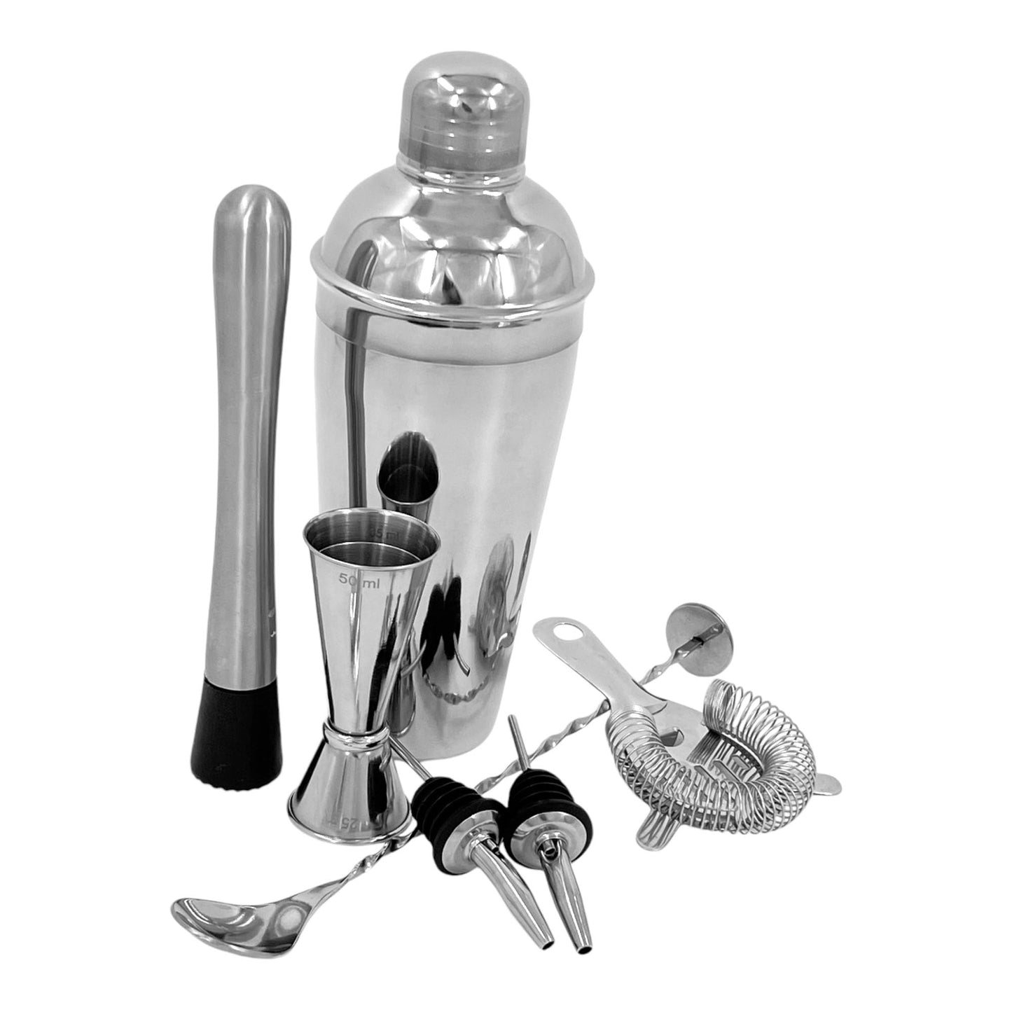 Premium Stainless Steel Cocktail Shakers Set,Cocktail Making Kit, Cocktail Set, Shaker, Jigger, Muddler, Strainer, Pourers, Mixing Spoon, Bar Blade & More - Premium Home from Chabrias Ltd - Just £9.49! Shop now at Chabrias Ltd