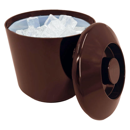 4 Litre Round Plastic Ice Bucket With Lid Double Walled Insulation Brown - Premium Barcode from Chabrias Ltd - Just £13.29! Shop now at Chabrias Ltd