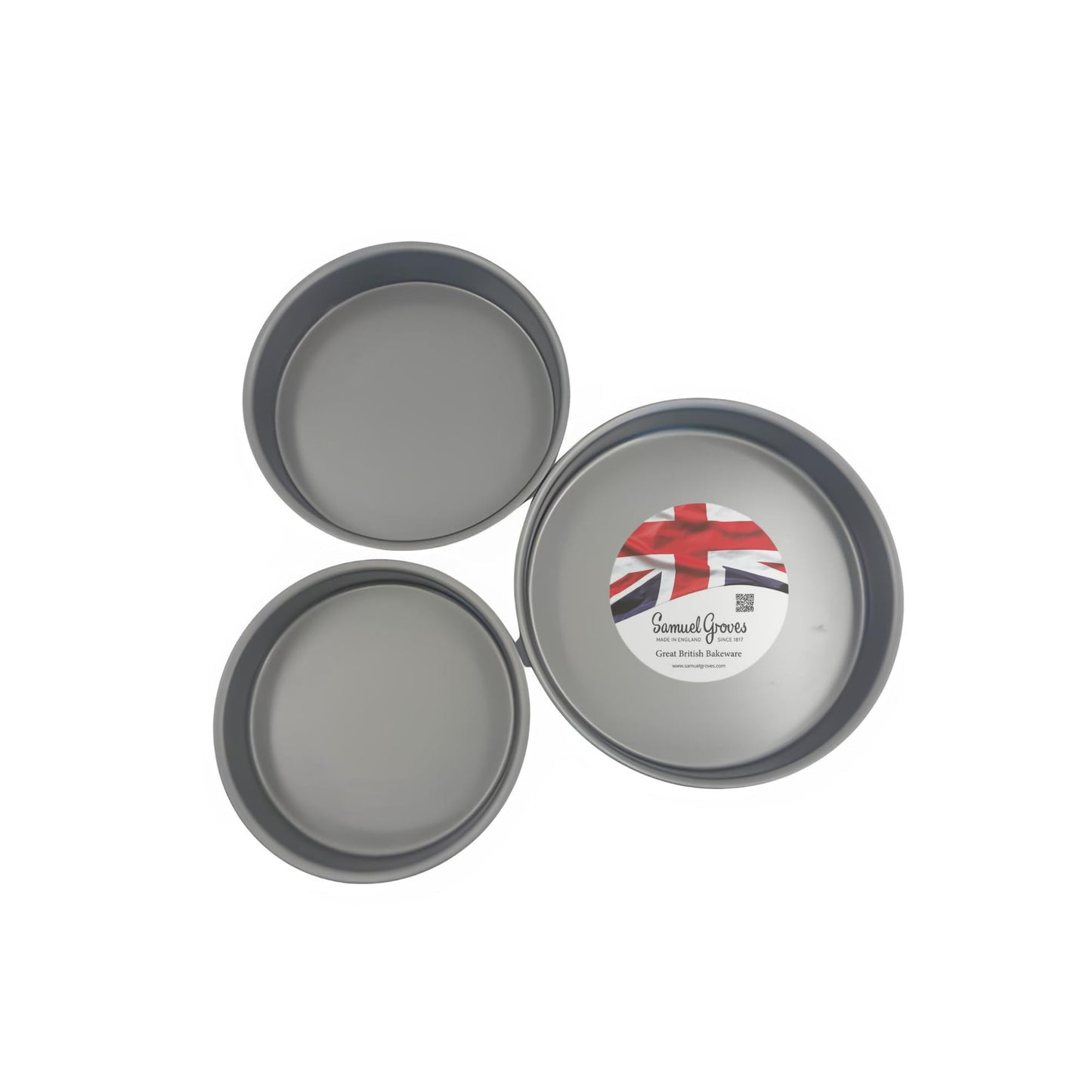 Samuel Groves 2 x Round Victoria Sandwich Sponge Cake Tin Straight Sided Deep Pan Fixed Base, Superior Double Coated Non Stick, UK Made - Premium Kitchen from Samuel Groves - Just £8.49! Shop now at Chabrias Ltd