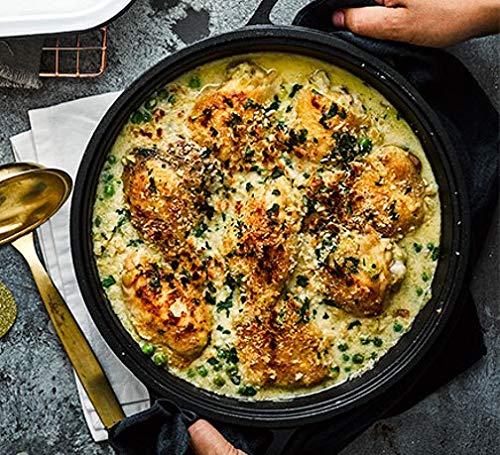 Enamelled Cast Iron Round Casserole Dish with Lid, 16.5cm, Black by Chabrias LTD - Premium Kitchen from Chabrias Ltd - Just £44.99! Shop now at Chabrias Ltd