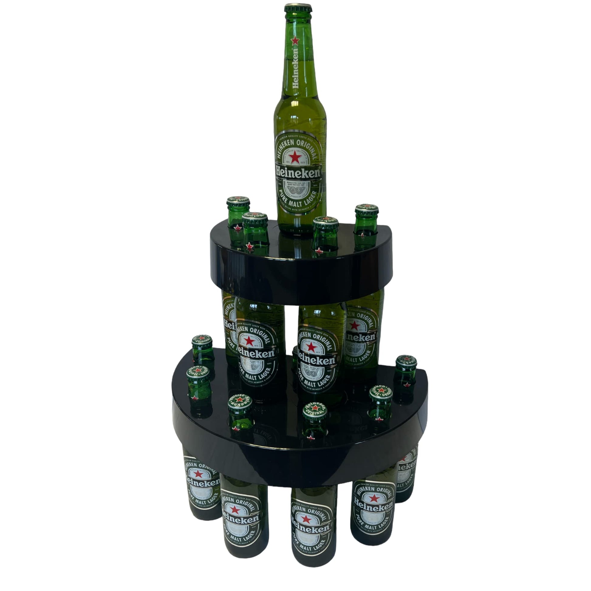 Chabrias Ltd Bottle Display Stand Black - Two-Tiered Organizer for Drinks and Collectibles, Sturdy and Compact Design - Ideal for Home Bar Or Commercial setting - Premium Home from Chabrias Ltd - Just £7.59! Shop now at Chabrias Ltd