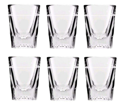 6X Whiskey Shot Vodka Glass 2oz with 1oz Line | Glassware Heavy Strong Base - Premium Kitchen from Anchor Hocking - Just £12.34! Shop now at Chabrias Ltd