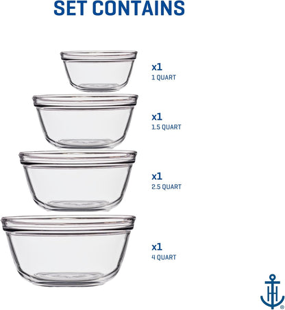 Mixing Glass Bowl, Set of 4 - Premium  from Chabrias Ltd - Just £22.99! Shop now at Chabrias Ltd