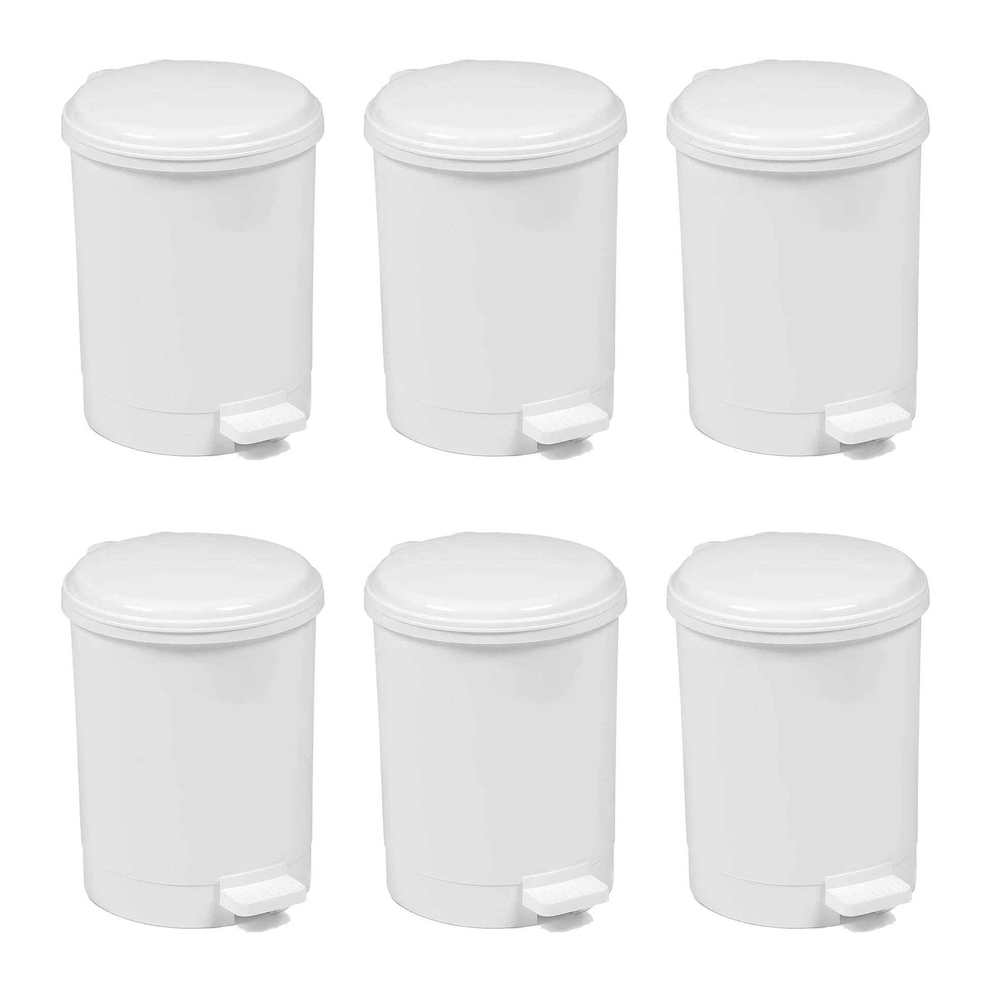 Plastic Pedal Bin, White, 20L (x6) - Premium Home from Chabrias Ltd - Just £159.99! Shop now at Chabrias Ltd