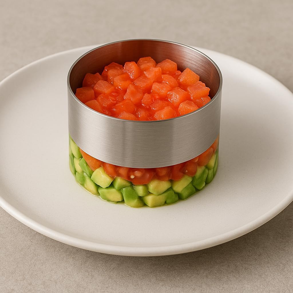 Food Presentation Rings Set of 4 - Stainless Steel Mousse & Cake Rings (70 x 35mm)