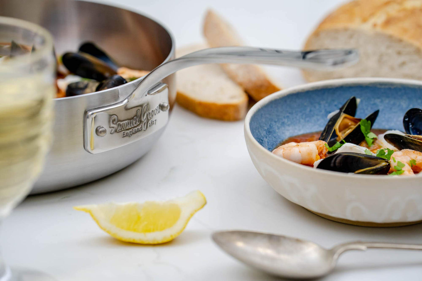 Samuel Groves - Stainless Steel Tri-Ply Chefs Pan, Suitable for All Hobs - Made in England - Premium Kitchen from Samuel Groves - Just £96.90! Shop now at Chabrias Ltd