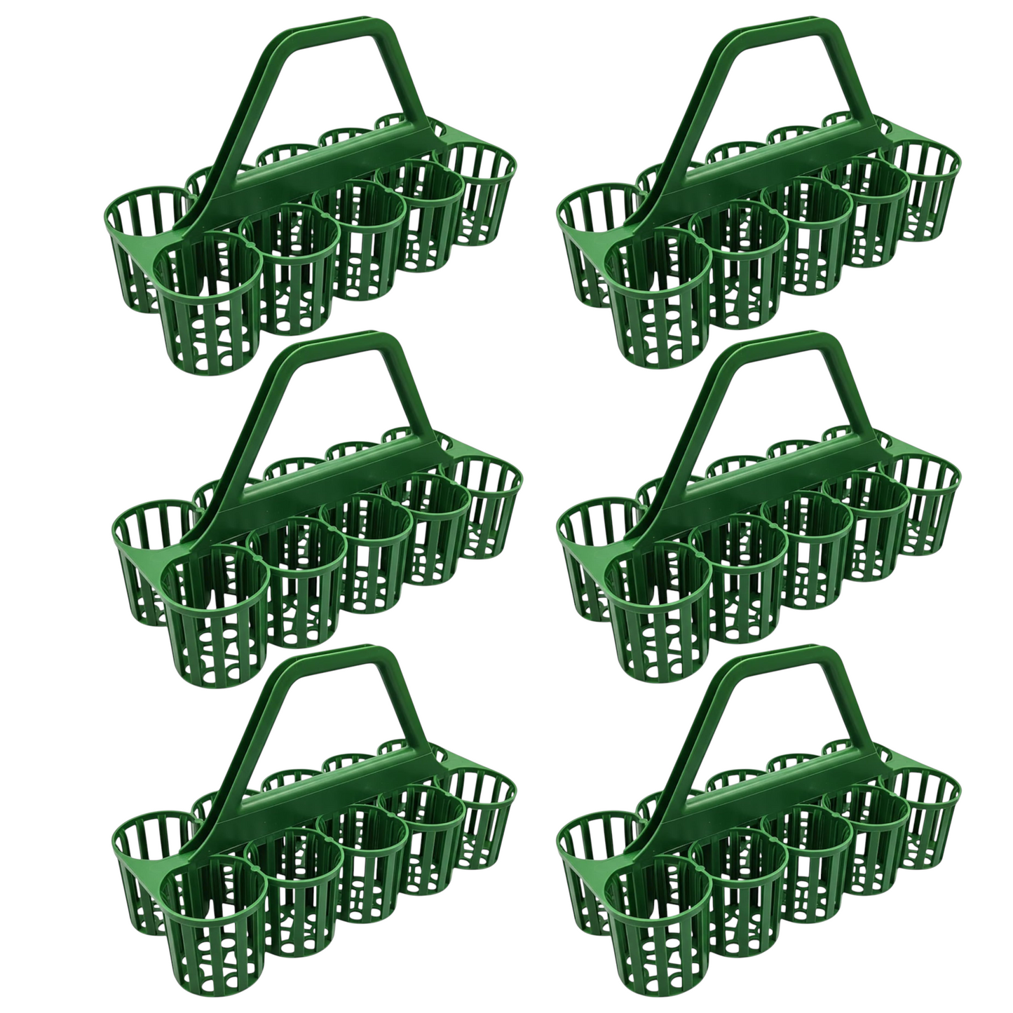6 Pack - 10 Hole Pint & Glass Carrier - Green Bar & Beer Garden Glass Collecting Basket - Heavy-Duty Plastic, 475 × 215 × 310mm - Premium  from Chabrias Ltd - Just £99.99! Shop now at Chabrias Ltd