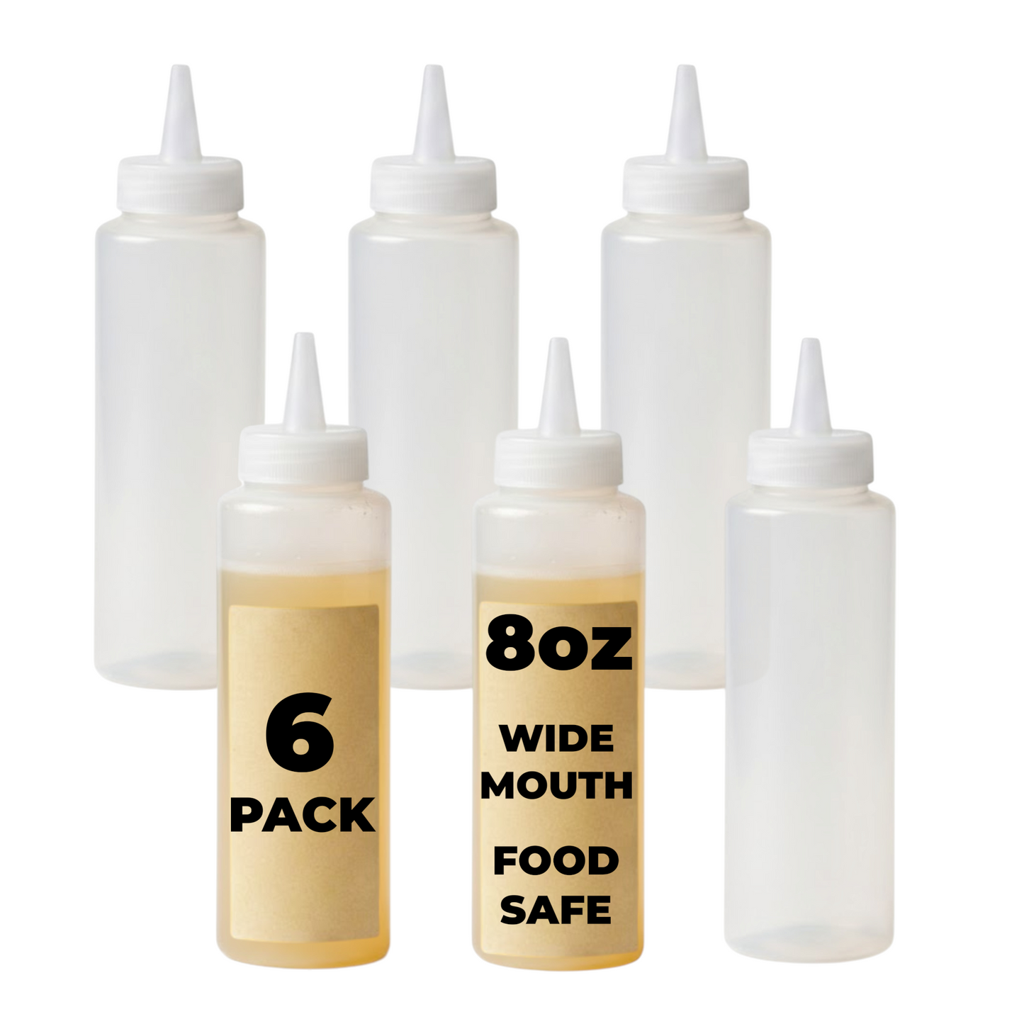 6-Pack 250ml Clear Squeeze Bottles - BPA-Free Soft Plastic Condiment Dispensers for Sauces, Oils & Dressings - Premium Home from Chabrias Ltd - Just £6.99! Shop now at Chabrias Ltd