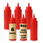 6-Pack 250ml Red Squeeze Bottles - BPA-Free Soft Plastic Condiment Dispensers for Sauces, Oils & Dressings - Premium Home from Chabrias Ltd - Just £6.99! Shop now at Chabrias Ltd