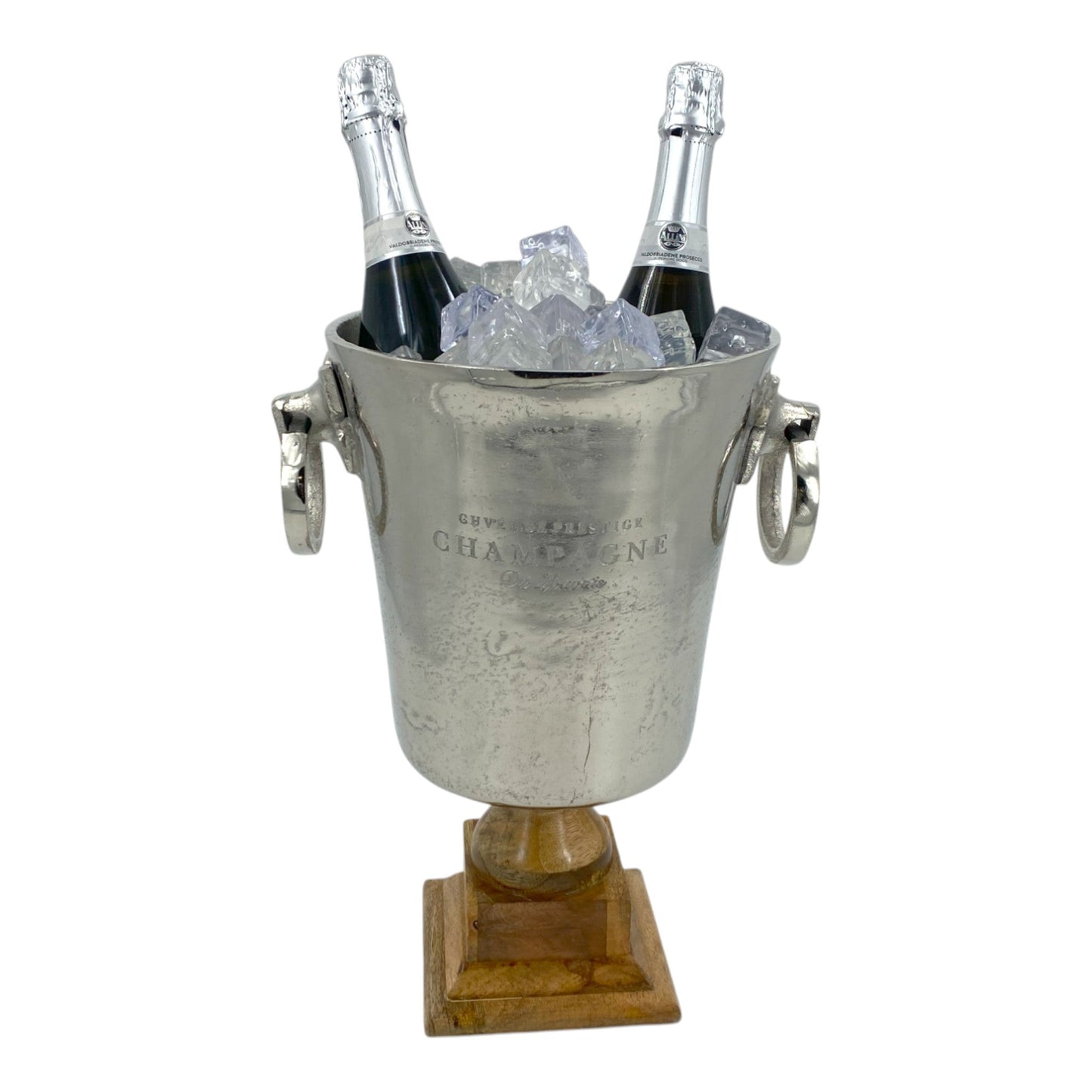 Deluxe 6.5 Litre Vintage "Cuvée de Prestige Champagne" Bucket on Elegant Wooden Stand - Premium Kitchen from Chabrias Ltd - Just £67.99! Shop now at Chabrias Ltd