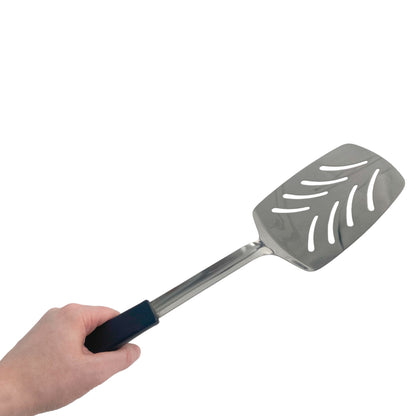 Le Buffet Slotted Turner – Stainless Steel with Heat-Resistant Handle (Black) - Premium Kitchen from Chabrias Ltd - Just £7.99! Shop now at Chabrias Ltd