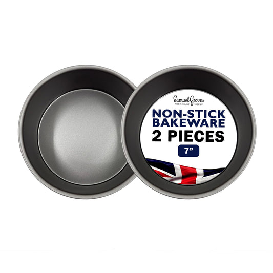 2 x Deep Round Cake Tin (7 Inch) - Premium Kitchen from Samuel Groves - Just £10.44! Shop now at Chabrias Ltd