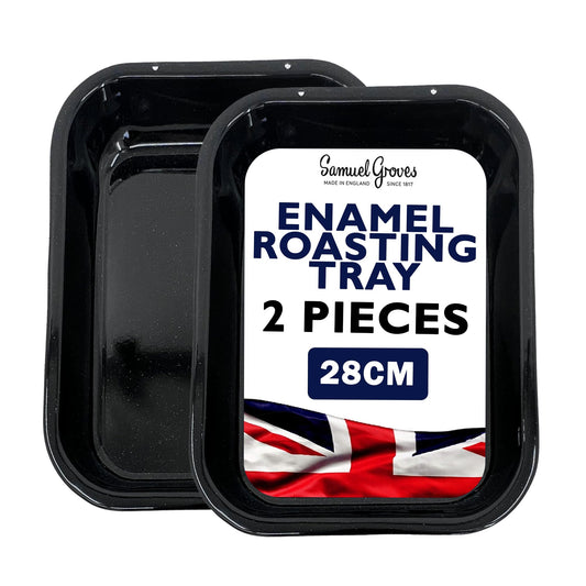 2X Samuel Groves Vitreous Enamel  Roasting Pan (28cm) - Premium Home from Samuel Groves - Just £16.14! Shop now at Chabrias Ltd