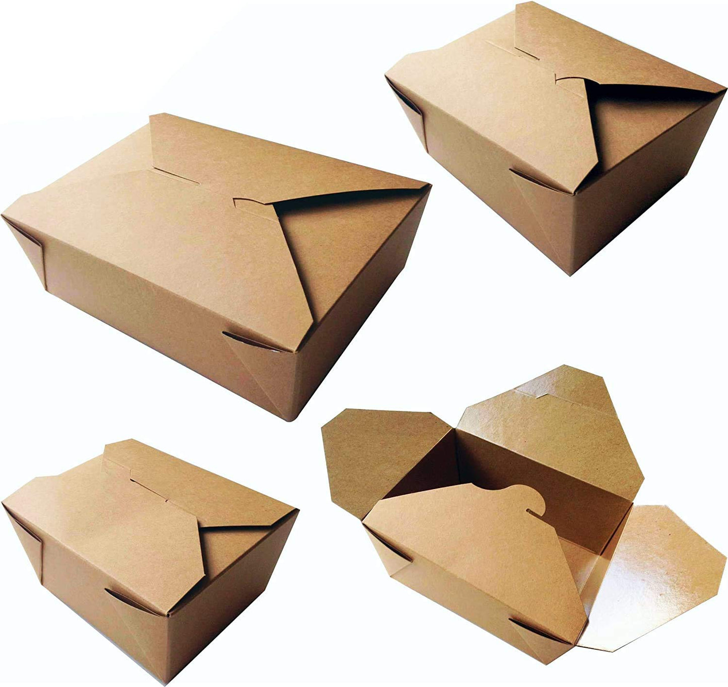 Chabrias Ltd Kraft Paper Meal Box 22oz(650ml) 103x105x65mm 50x Biodegradable Eco Friendly Takeaway Takeout Clamshell Container - Premium Home from Chabrias Ltd - Just £9.49! Shop now at Chabrias Ltd