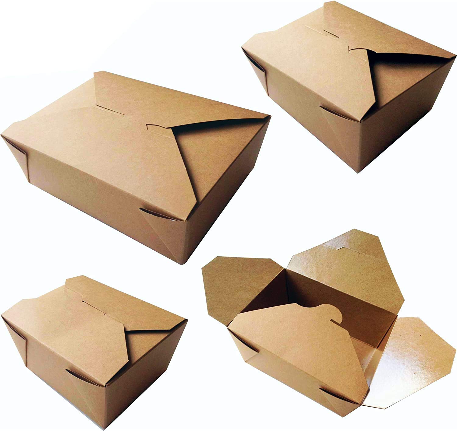 Chabrias Ltd Kraft Paper Meal Box 22oz(650ml) 103x105x65mm 50x Biodegradable Eco Friendly Takeaway Takeout Clamshell Container - Premium Home from Chabrias Ltd - Just £9.49! Shop now at Chabrias Ltd