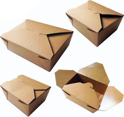 Chabrias Ltd Kraft Paper Meal Box 22oz(650ml) 103x105x65mm 50x Biodegradable Eco Friendly Takeaway Takeout Clamshell Container - Premium Home from Chabrias Ltd - Just £9.49! Shop now at Chabrias Ltd