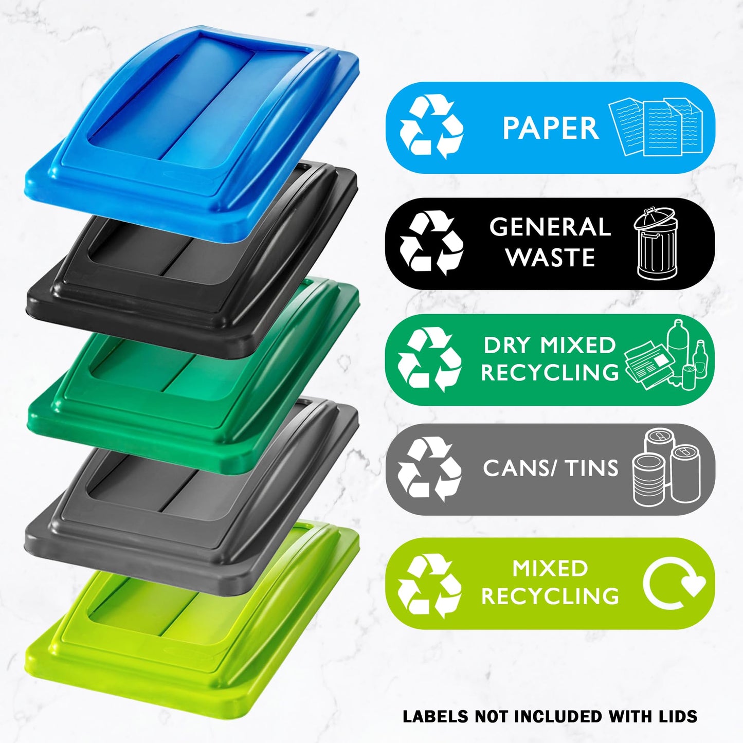 Chabrias Ltd Slim Bin Swing Lids – UK Made Colour Coded Recycling Lids for Slimline Bins | Durable, Easy Fit | for Waste Segregation Waste Management Systems - Premium Home from Chabrias Ltd - Just £19.99! Shop now at Chabrias Ltd