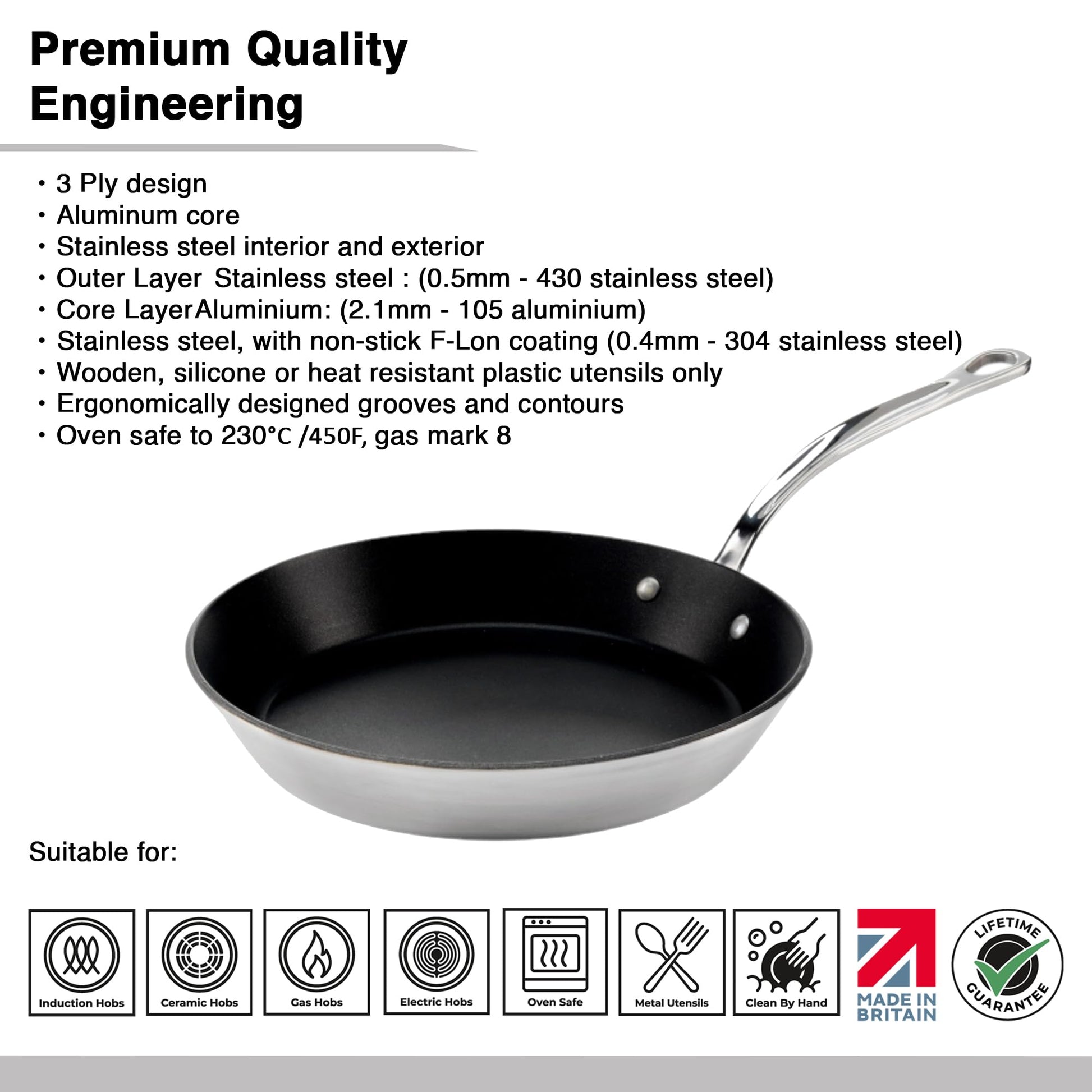 Samuel Groves Stainless Steel Non Stick 3-Ply Paella Pan – Rapid Heat Distribution, Durable Design, Riveted Handles, Induction Compatible, UK Made - Premium Kitchen from Samuel Groves - Just £99.99! Shop now at Chabrias Ltd