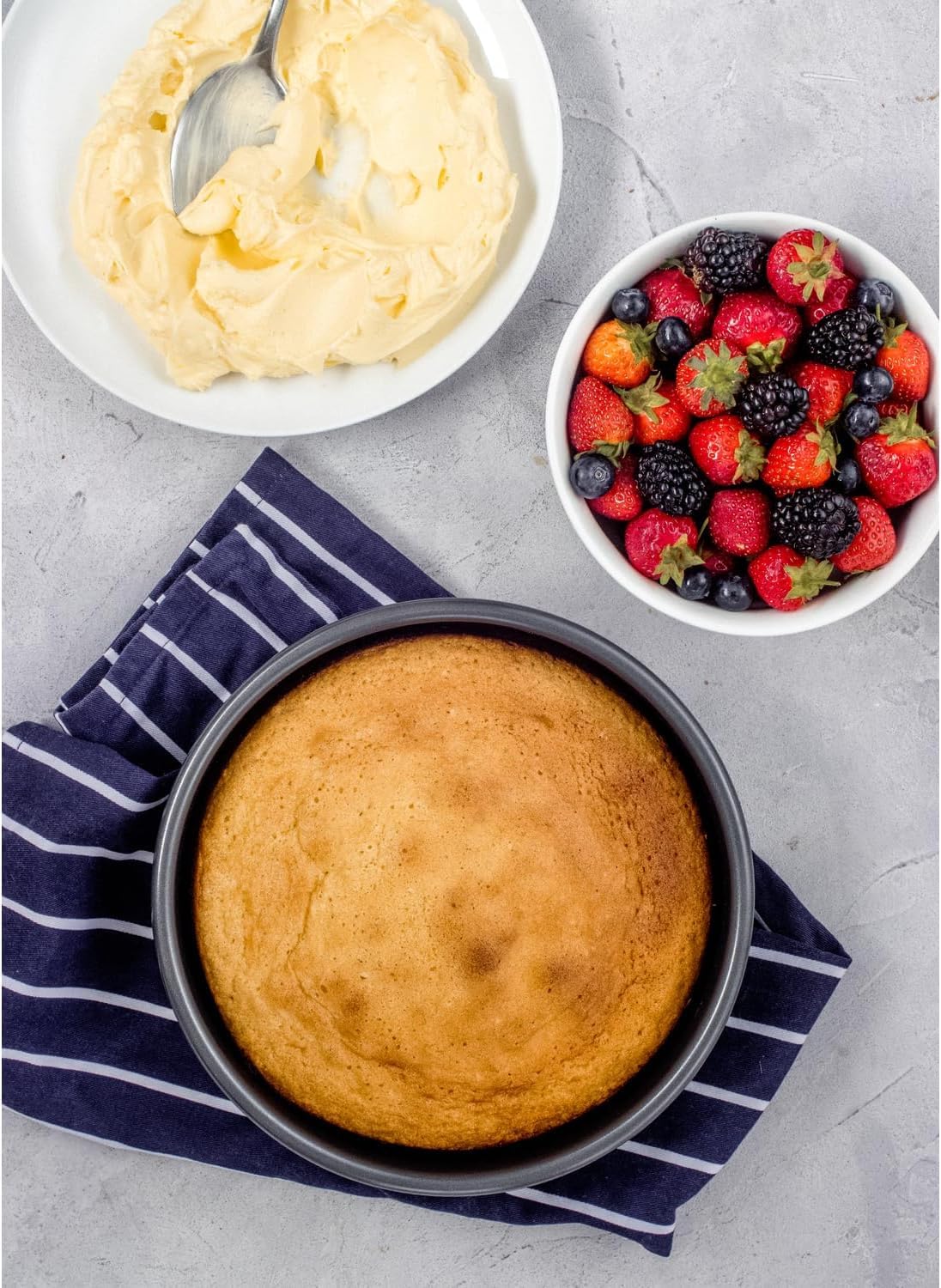 Samuel Groves 2 x Round Victoria Sandwich Sponge Cake Tin Straight Sided Deep Pan Fixed Base, Superior Double Coated Non Stick, UK Made - Premium Kitchen from Samuel Groves - Just £8.49! Shop now at Chabrias Ltd