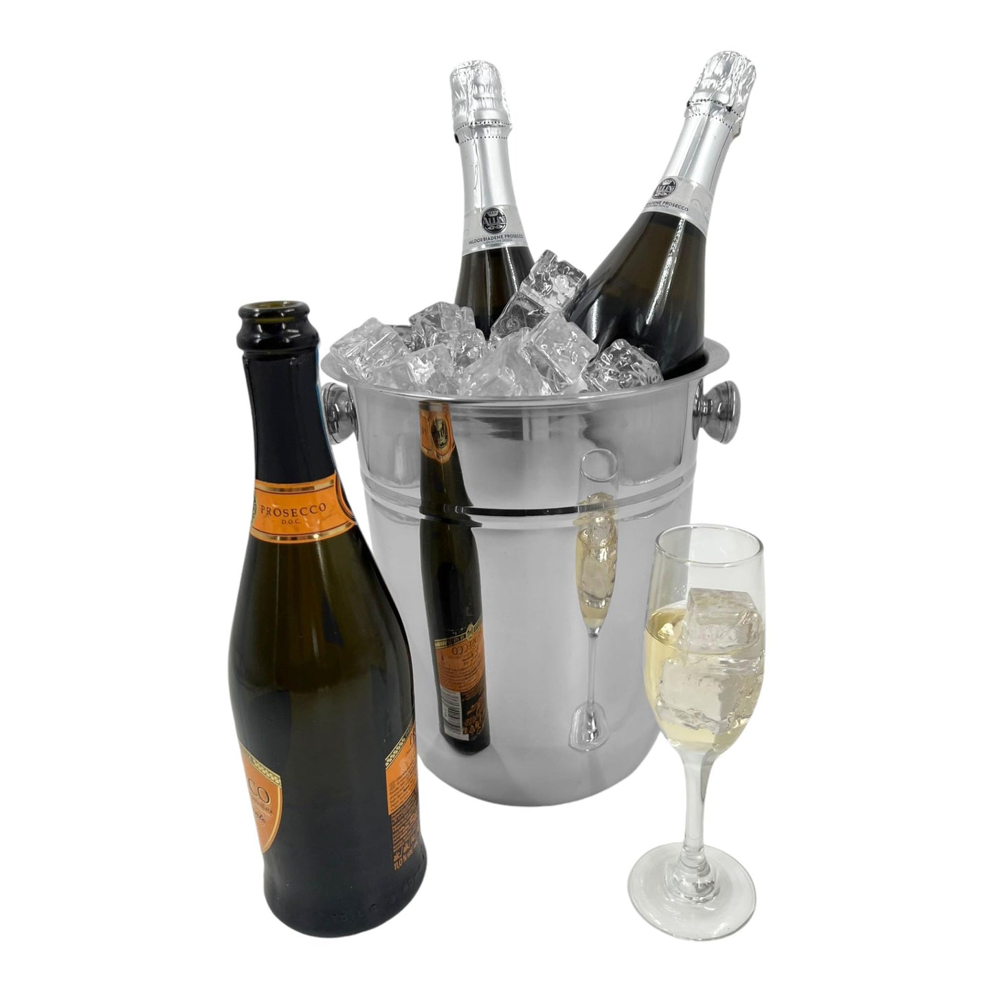 Premium Stainless Steel Wine & Champagne Ice Bucket, Ice Buckets, Ice Buckets for Parties, Set with Folding Stand, Drink Buckets for Parties, Champagne Cooler, Beer Bucket, Stainless Steel Bucket - Premium Home from Chabrias Ltd - Just £37.99! Shop now at Chabrias Ltd