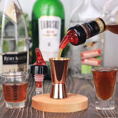 Bottle Pourers, Quick Shot Spirit Measure Pourer Spouts Drinks Wine Cocktail Alcohol Automatic Dispenser Home Bar Tools Made in England by Chabrias (6 x 30ml, Red) - Premium Kitchen from Chabrias Ltd - Just £12.34! Shop now at Chabrias Ltd