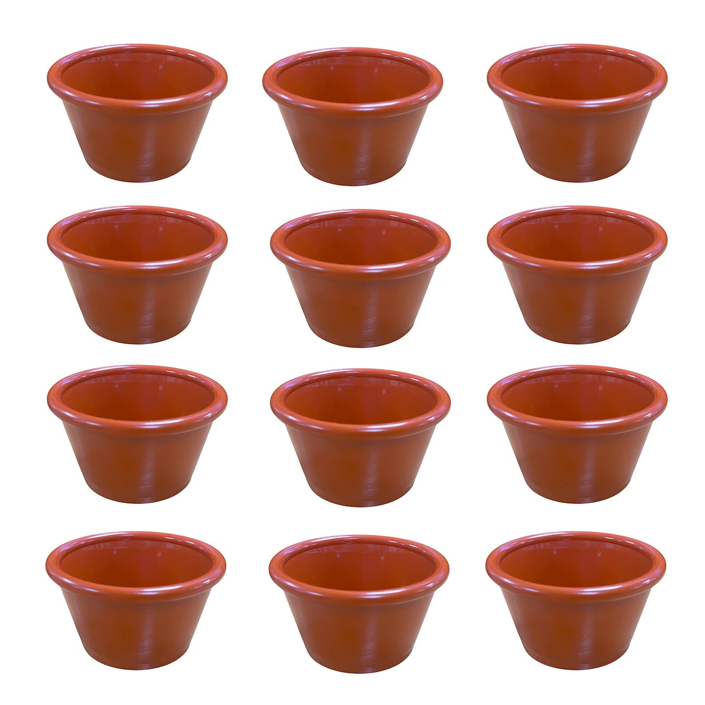 Chabrias Pack of 12 Plain Traditional Melamine Ramekins Condiment Pots, Sauce Ramekins, Dip Bowls, Tough Plastic Sauce Pots, Made in England - Premium Kitchen from Chabrias Ltd - Just £11.99! Shop now at Chabrias Ltd