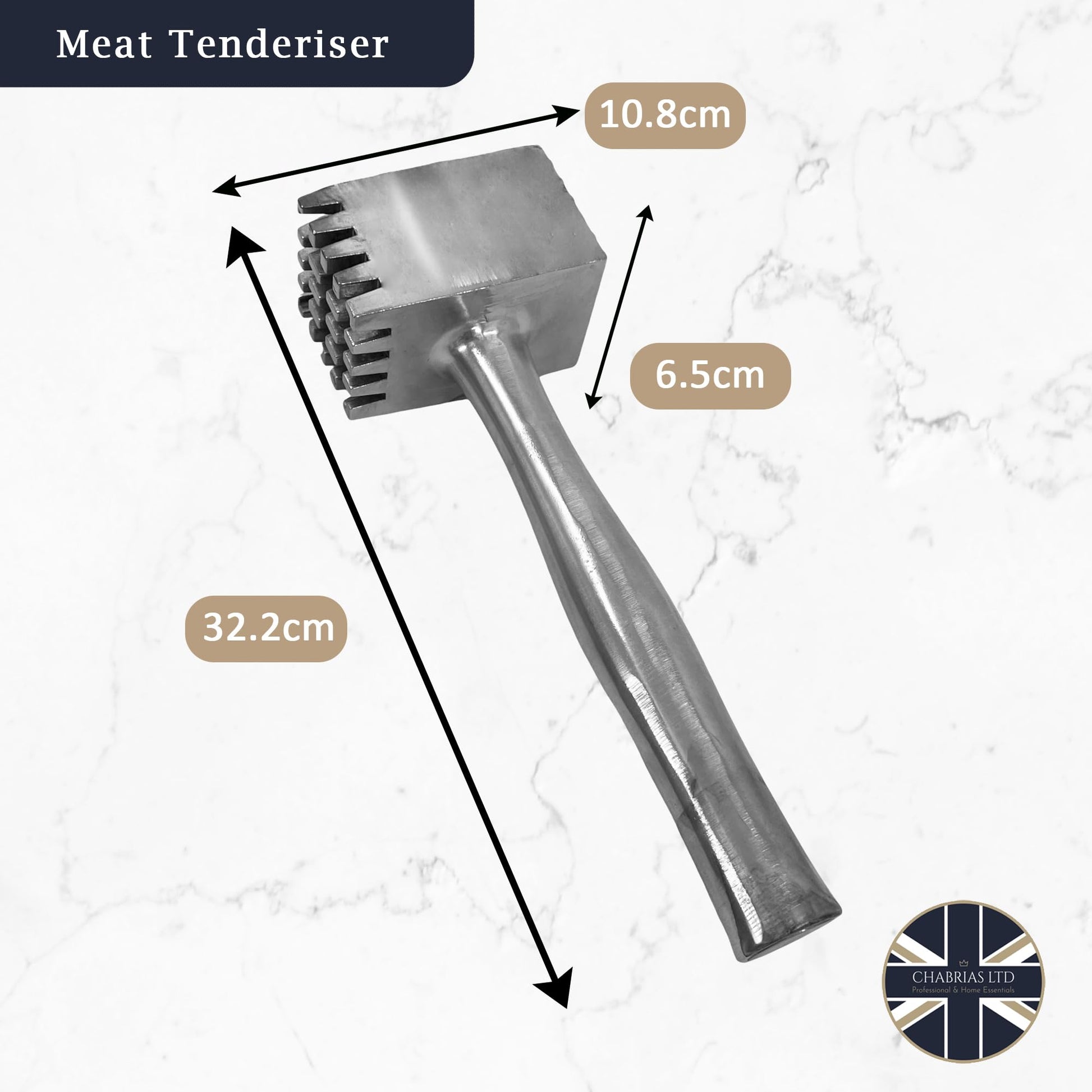 Samuel Groves Heavy Duty Metal Meat Tenderizer Hammer - 8.2" Double-Headed Mallet for Tenderizing Tough Meats - Ideal for Home & Professional Use - Premium Kitchen from Samuel Groves - Just £18.99! Shop now at Chabrias Ltd