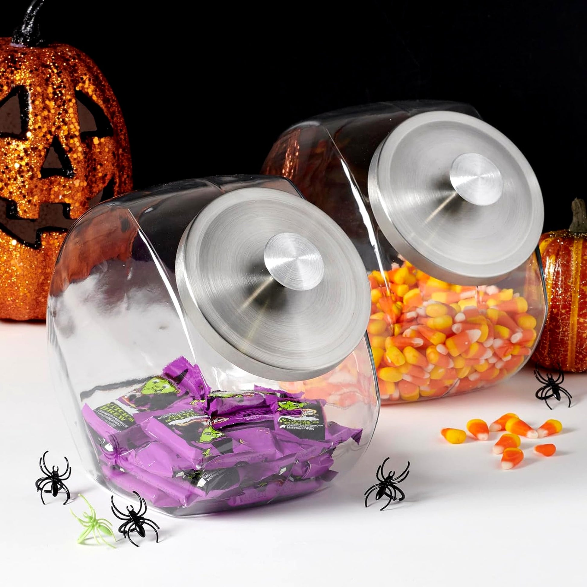Penny Glass Jar with Chrome Lid, 0.5 Gallon (4 pack) - Premium Home from Chabrias Ltd - Just £14.99! Shop now at Chabrias Ltd