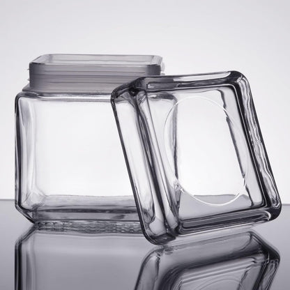 Chabrias Ltd Square Stackable Glass Storage Jars With Lids, Food Container, Food Storage, Kitchen Storage Containers, Coffee, Sugar, Tea Containers, Pantry Storage Containers - Premium Home from Chabrias Ltd - Just £13.99! Shop now at Chabrias Ltd