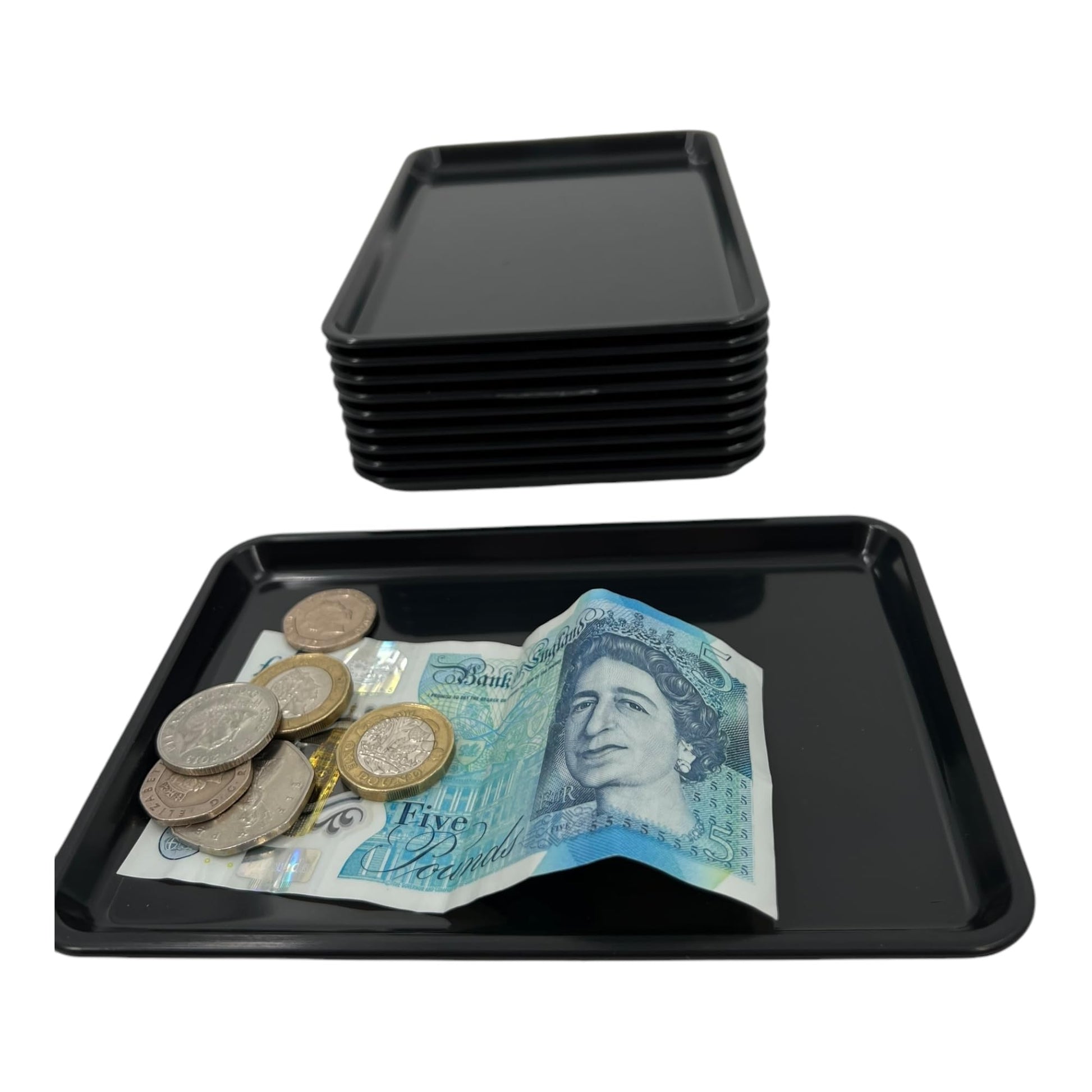 Chabrias Ltd Pack of 10 Plastic Rectangle Tip Trays - Professional Bill Presenter for Bars, Restaurants, and Hotels - Premium Home from Chabrias Ltd - Just £12.34! Shop now at Chabrias Ltd