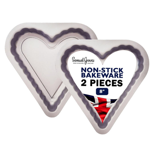 2 x Non-Stick Heart Shaped Cake Tin - Premium Home from Samuel Groves - Just £9.49! Shop now at Chabrias Ltd