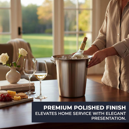Premium Stainless Steel Ice Bucket 4.5L | Wine & Champagne Drinks Cooler for Parties, BBQs & Home Bars - Premium  from Chabrias Ltd - Just £13.99! Shop now at Chabrias Ltd