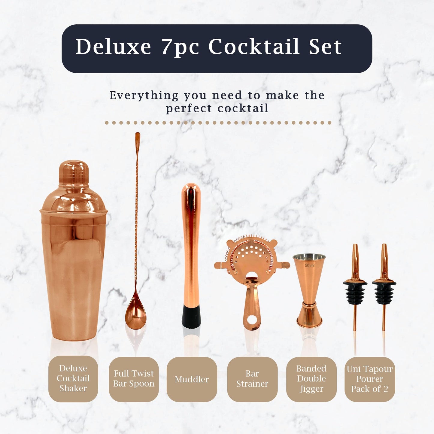 Premium Stainless Steel Cocktail Shakers Set,Cocktail Making Kit, Cocktail Set, Shaker, Jigger, Muddler, Strainer, Pourers, Mixing Spoon, Bar Blade & More - Premium Home from Chabrias Ltd - Just £9.49! Shop now at Chabrias Ltd