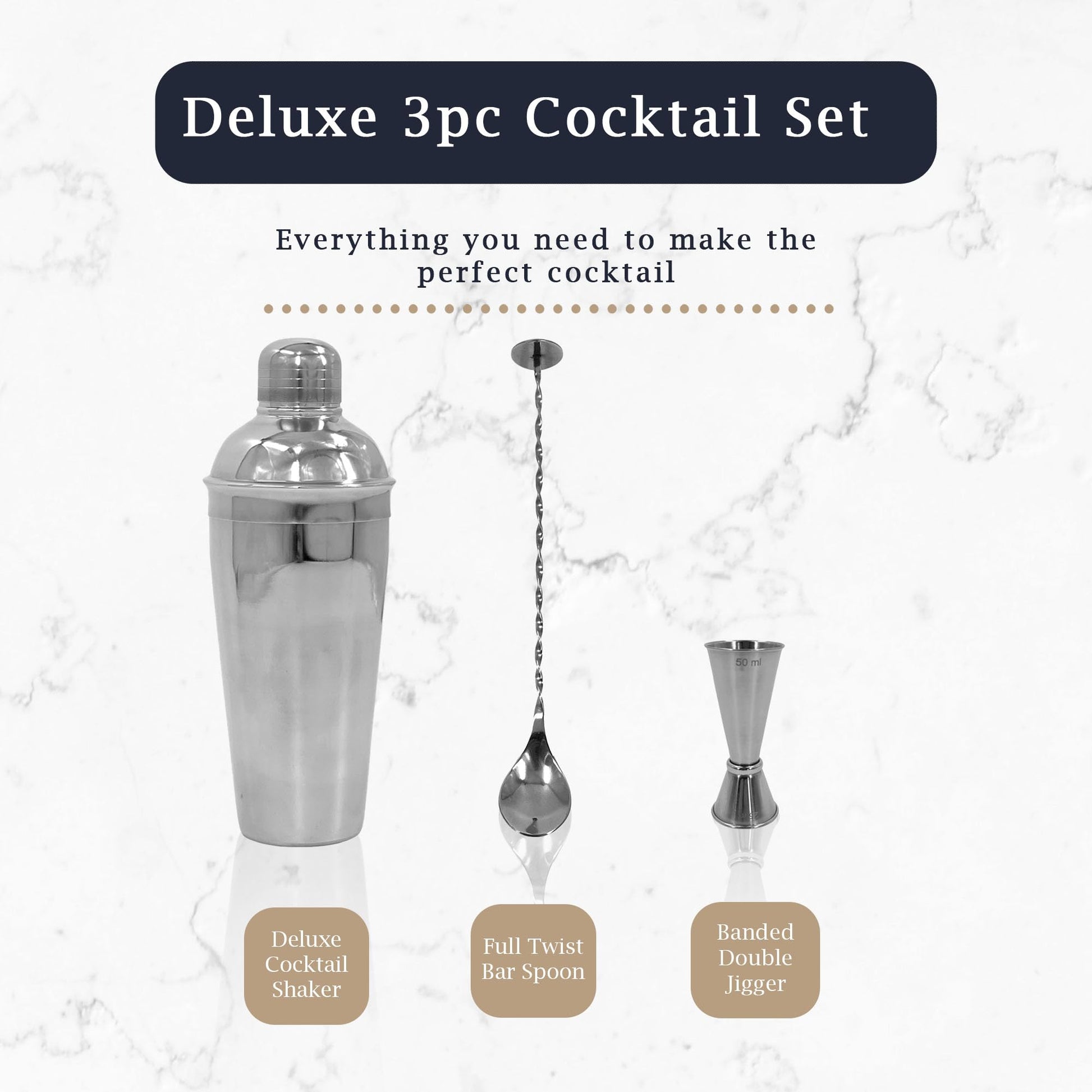 Premium Stainless Steel Cocktail Shakers Set,Cocktail Making Kit, Cocktail Set, Shaker, Jigger, Muddler, Strainer, Pourers, Mixing Spoon, Bar Blade & More - Premium Home from Chabrias Ltd - Just £9.49! Shop now at Chabrias Ltd