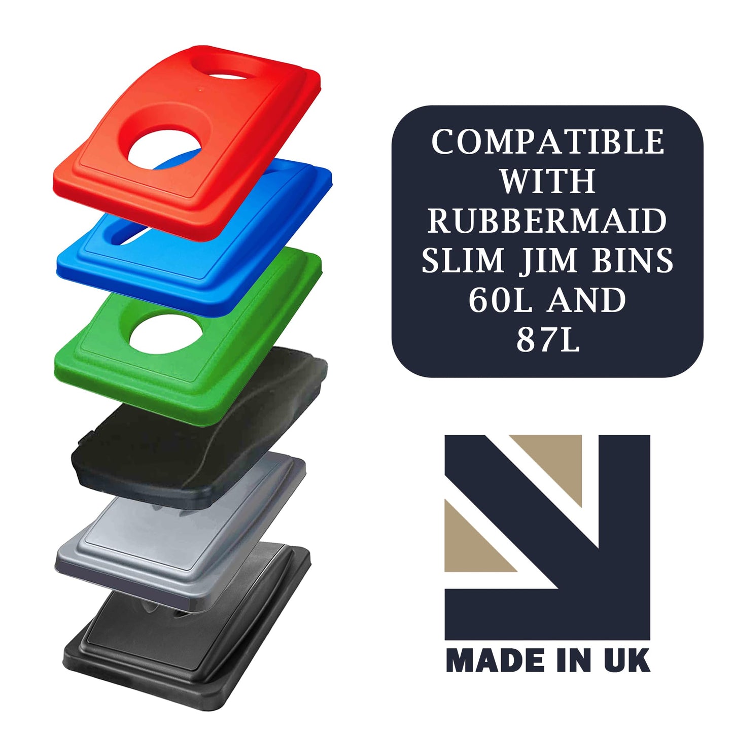 Chabrias Ltd Slim Bin Lids – UK Made Colour Coded Recycling Lids for Slimline Bins | Durable, Easy Fit | for Waste Segregation Waste Management Systems - Premium Home from Chabrias Ltd - Just £24.99! Shop now at Chabrias Ltd