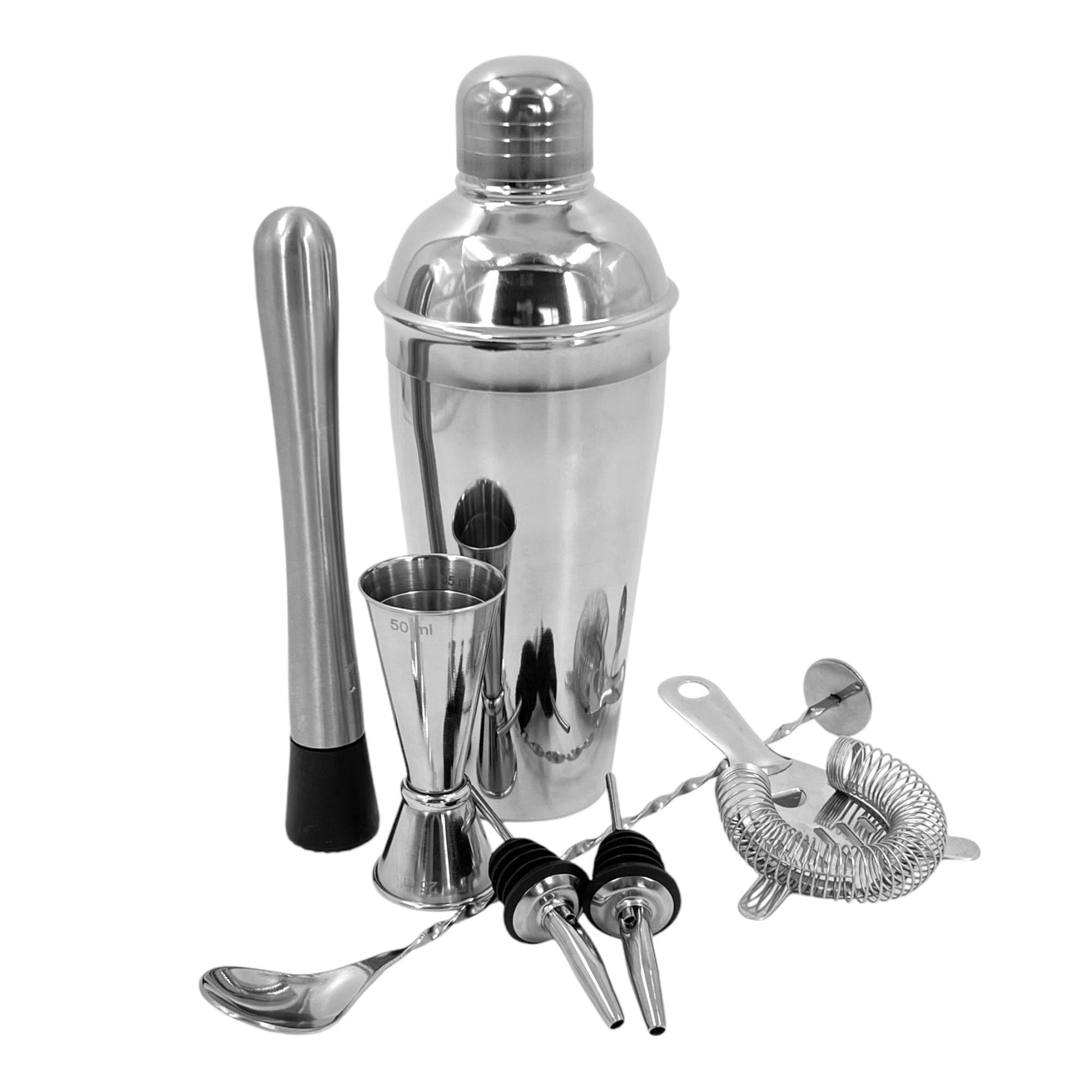 Premium Stainless Steel Cocktail Shakers Set,Cocktail Making Kit, Cocktail Set, Shaker, Jigger, Muddler, Strainer, Pourers, Mixing Spoon, Bar Blade & More - Premium Home from Chabrias Ltd - Just £9.49! Shop now at Chabrias Ltd