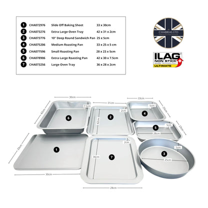 Chabrias Professional Silver Non Stick Bakeware with ILAG Ultimate Coating UK Made - Premium Kitchen from Chabrias Ltd - Just £9.49! Shop now at Chabrias Ltd