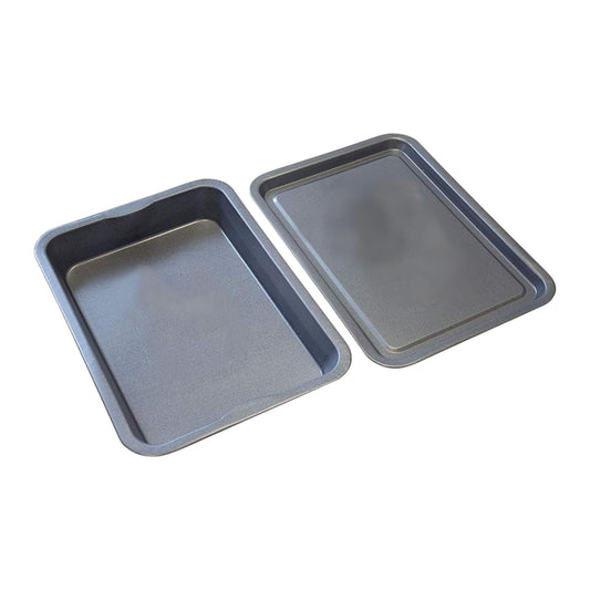 2 x Non-Stick Roasting and Baking Tray Set (43cm) - Premium Home from Samuel Groves - Just £14.24! Shop now at Chabrias Ltd