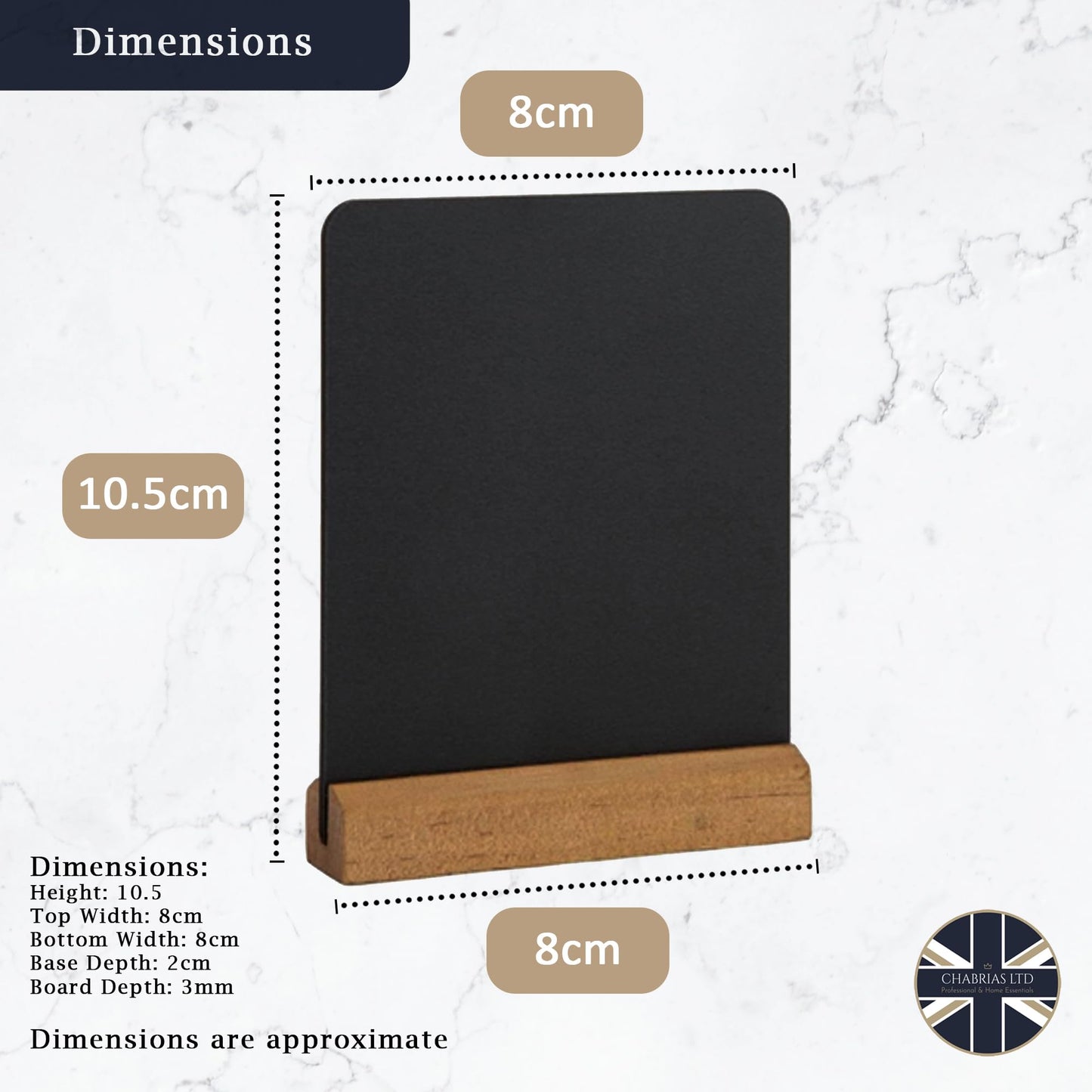 Mini Elegant Tableboard 10.5 x 8cm - Easy Wipe, Durable, Commercial Kitchen Restaurant Café Tabletop Menu Display Sign Chalkboard (Pack of 10 Boxed) - Perfect for Buffet Display - Premium Office Product from Chabrias Ltd - Just £9.49! Shop now at Chabrias Ltd
