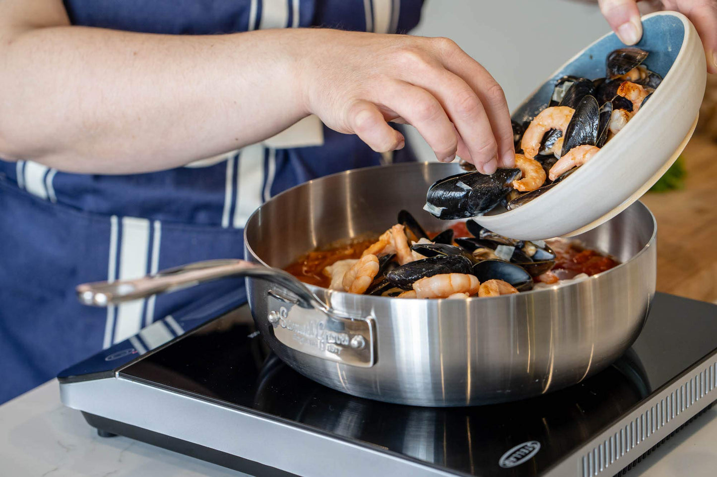 Samuel Groves - Stainless Steel Tri-Ply Chefs Pan, Suitable for All Hobs - Made in England - Premium Kitchen from Samuel Groves - Just £96.90! Shop now at Chabrias Ltd