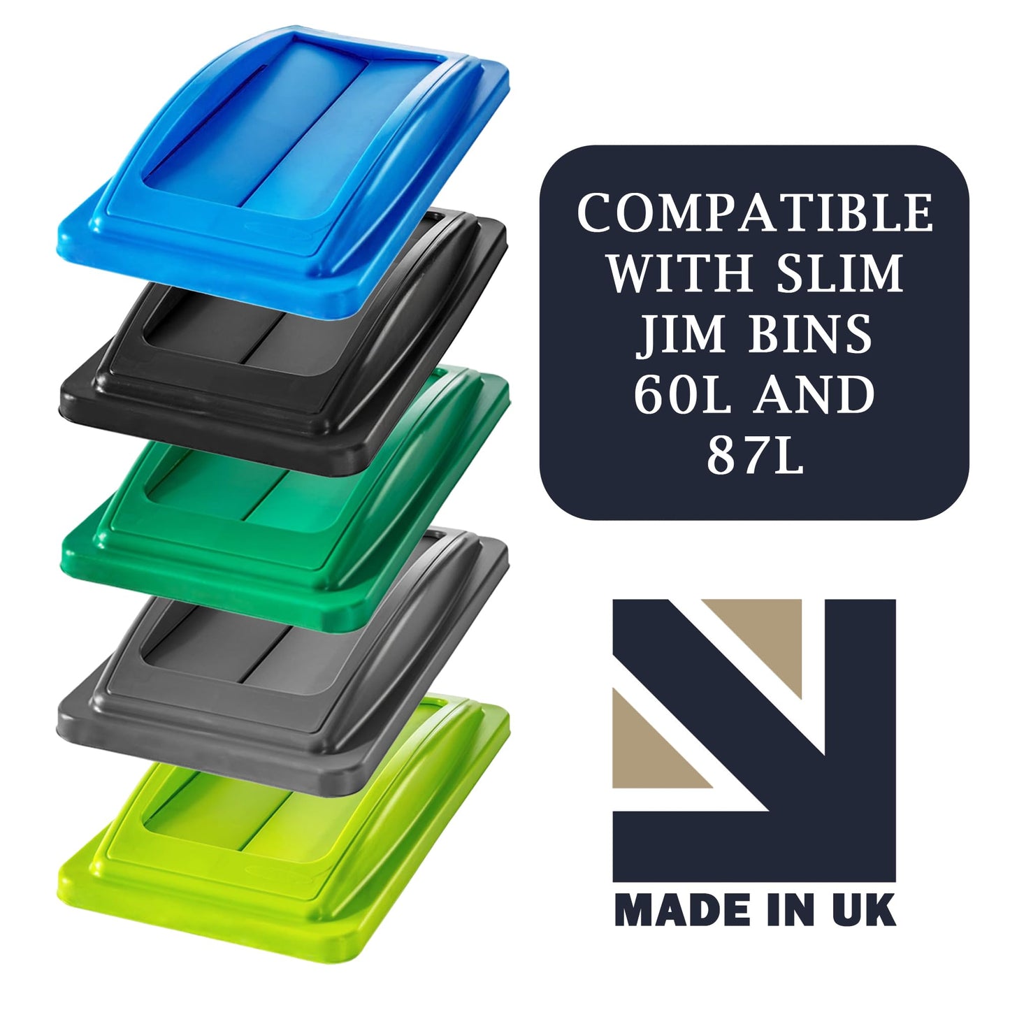 Chabrias Ltd Slim Bin Swing Lids – UK Made Colour Coded Recycling Lids for Slimline Bins | Durable, Easy Fit | for Waste Segregation Waste Management Systems - Premium Home from Chabrias Ltd - Just £19.99! Shop now at Chabrias Ltd